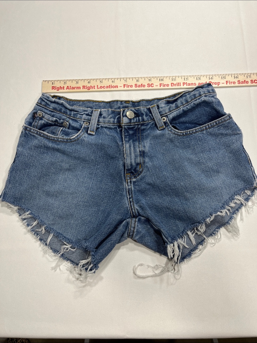 Polo Jeans Co Ralph Lauren Cutoff Denim Shorts Womens 2 Lite Wash Frayed Raw Hem